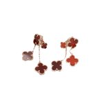 [Elowen jewels ]KLEEBLATT-OHRRINGE KARNEOL 4 MOTIVE ROSÉGOLD