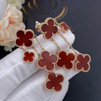 [Elowen jewels ]KLEEBLATT-OHRRINGE KARNEOL 4 MOTIVE ROSÉGOLD