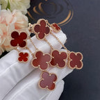 [Elowen jewels ]KLEEBLATT-OHRRINGE KARNEOL 4 MOTIVE ROSÉGOLD