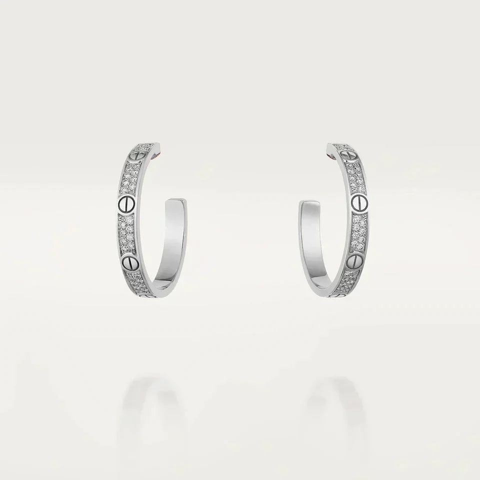 [Elowen jewels ]LOVE DIAMOND SILVER HOOP EARRINGS
