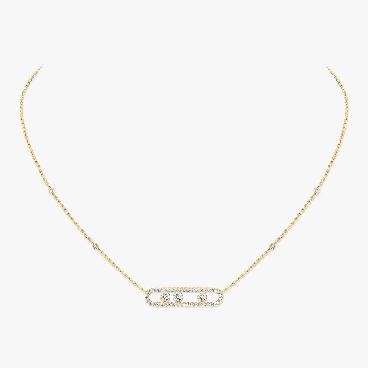 [Elowen Jewelry] Move Pave_ Rose Gold Diamond Necklace