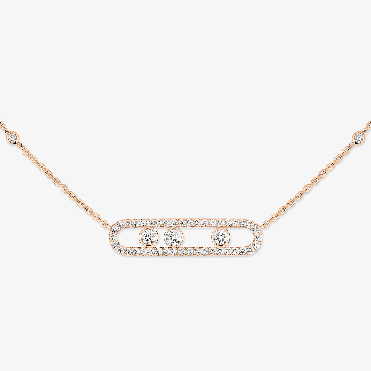 [Elowen Jewelry] Move Pave_ Rose Gold Diamond Necklace