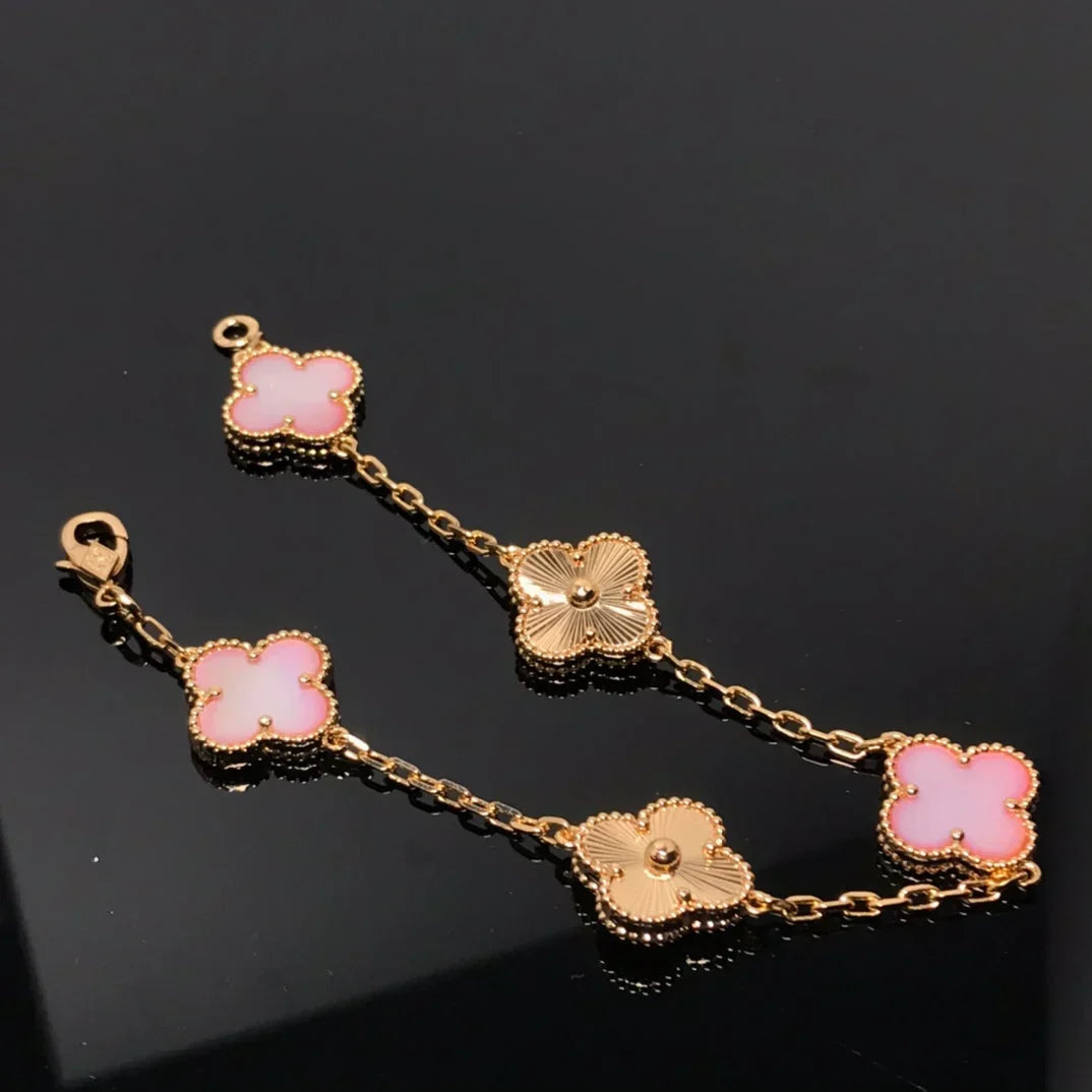 [Elowen jewels ] CLOVER 5 MOTIFS  PINK MOP BRACELET COLLECTION