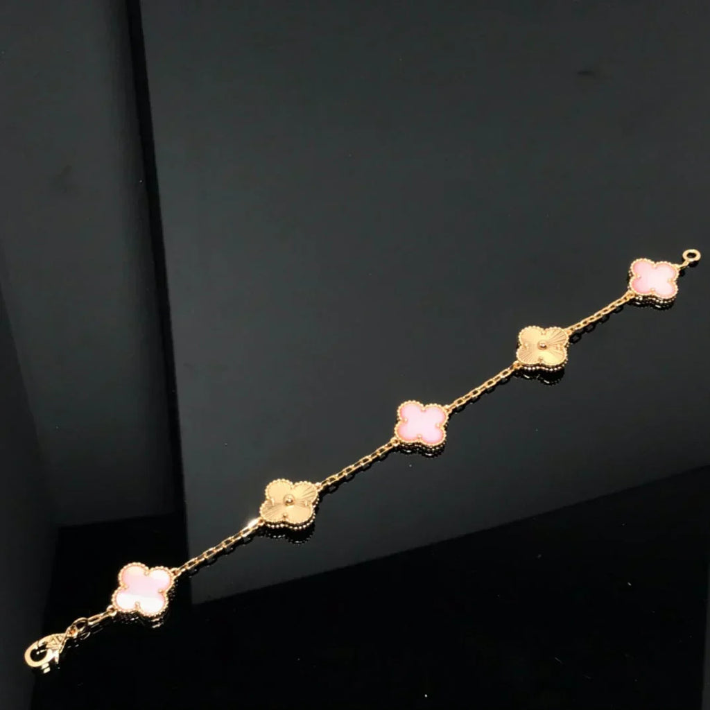 [Elowen jewels ] CLOVER 5 MOTIFS  PINK MOP BRACELET COLLECTION