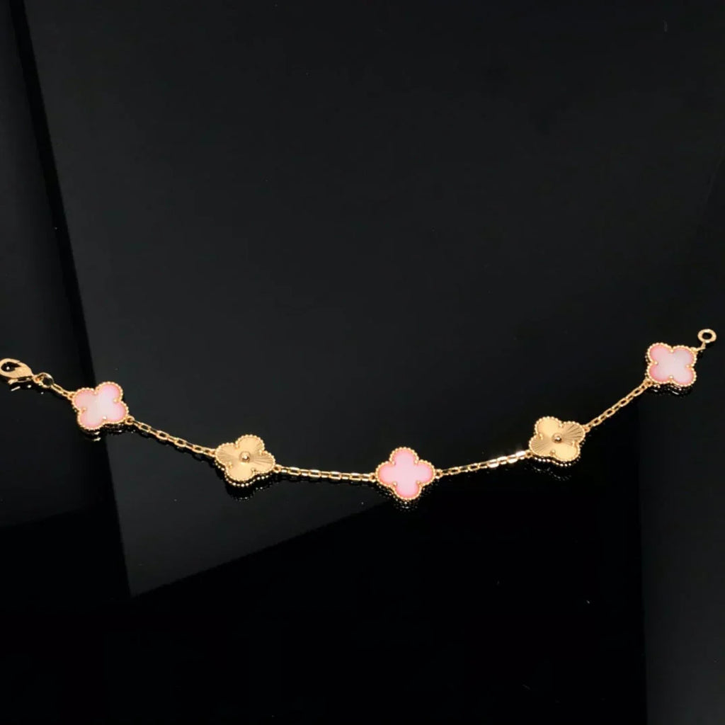 [Elowen jewels ] CLOVER 5 MOTIFS  PINK MOP BRACELET COLLECTION