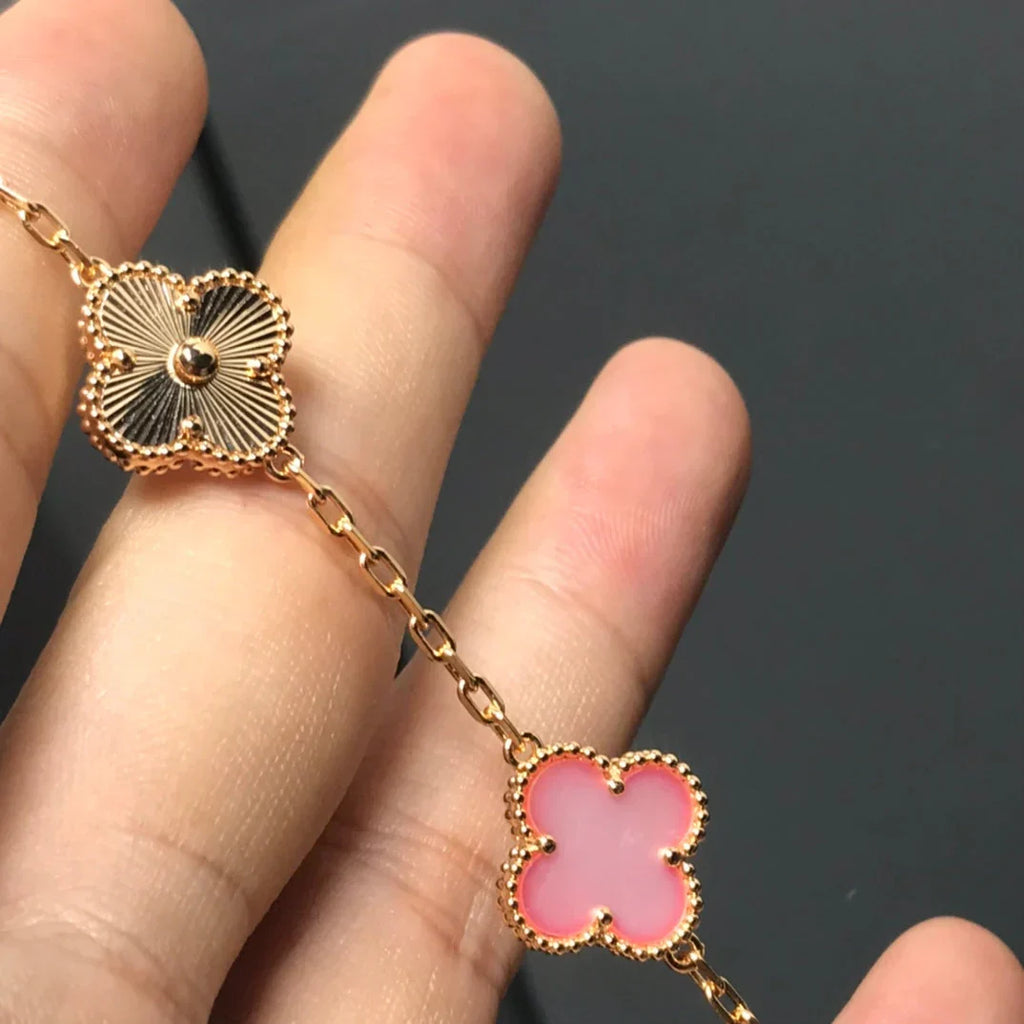 [Elowen jewels ] CLOVER 5 MOTIFS  PINK MOP BRACELET COLLECTION