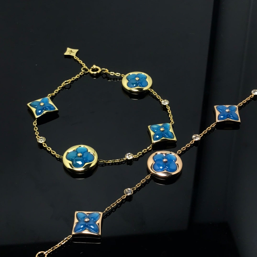 [Elowen jewels ]STAR AND SUN 4 MOTIF BLUE BRACELET