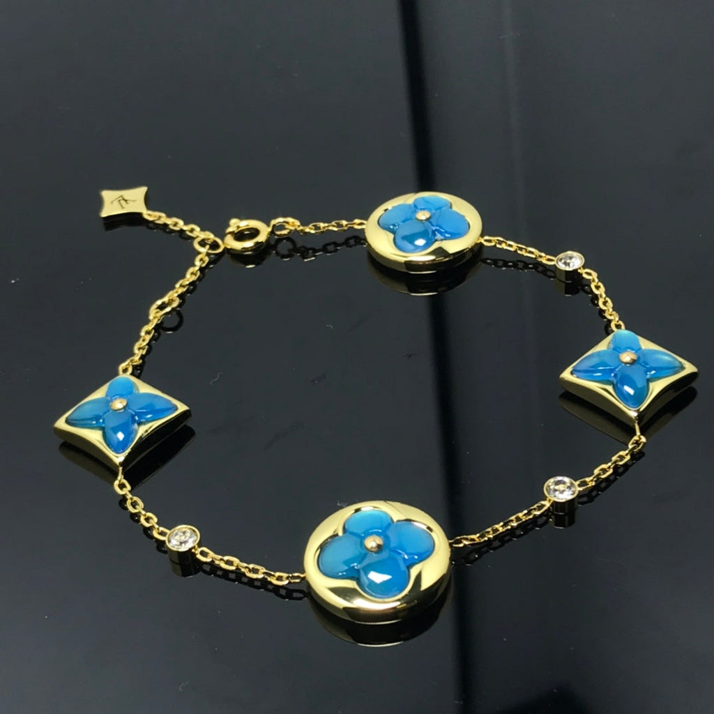 [Elowen jewels ]STERN UND SONNE 4 MOTIVE BLAUES ARMBAND