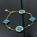 [Elowen jewels ]STERN UND SONNE 4 MOTIVE BLAUES ARMBAND