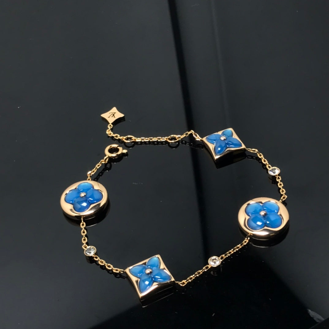 [Elowen jewels ]STAR AND SUN 4 MOTIF BLUE BRACELET