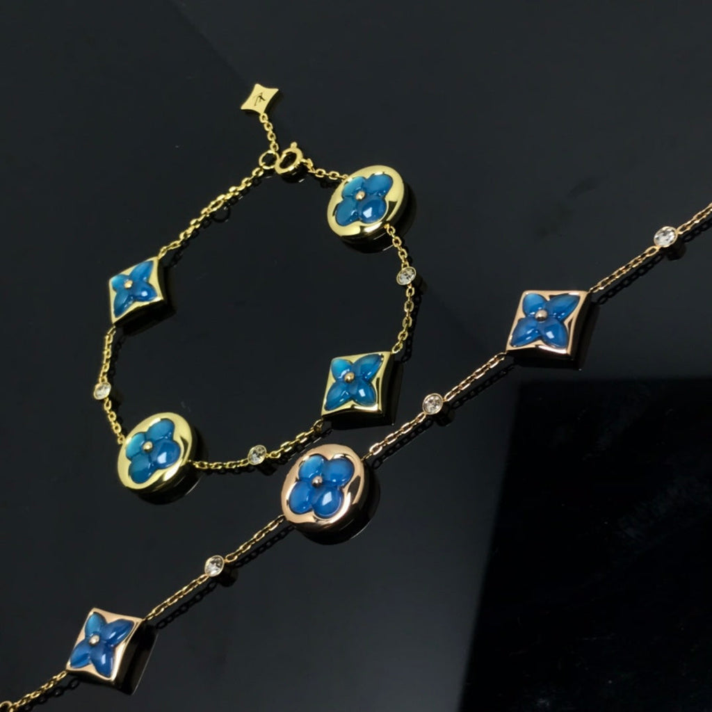 [Elowen jewels ]STERN UND SONNE 4 MOTIVE BLAUES ARMBAND