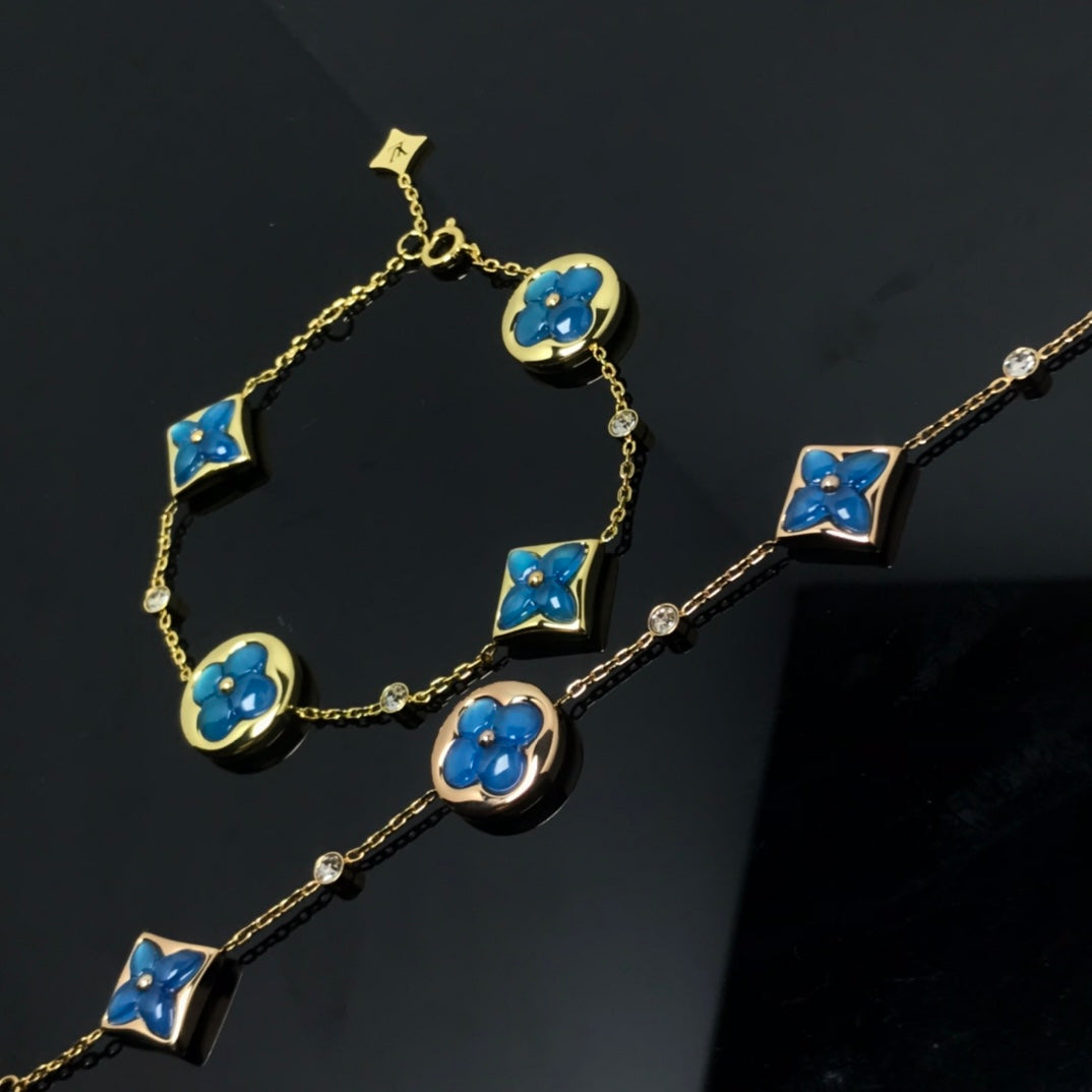 [Elowen jewels ]STAR AND SUN 4 MOTIF BLUE BRACELET