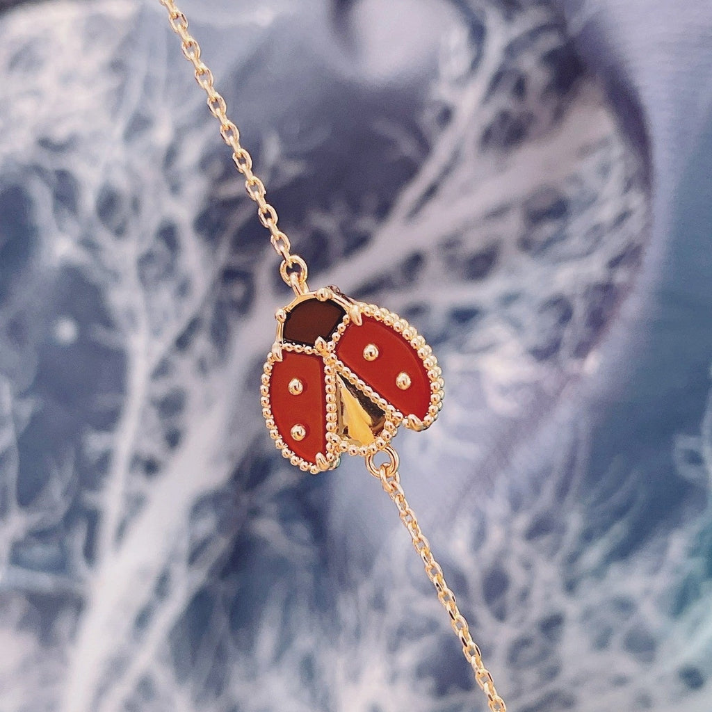 [Elowen jewels ]LUCKY SPRING 1 MOTIF PINK GOLD BRACELET