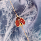 [Elowen jewels ]LUCKY SPRING 1 MOTIF PINK GOLD BRACELET