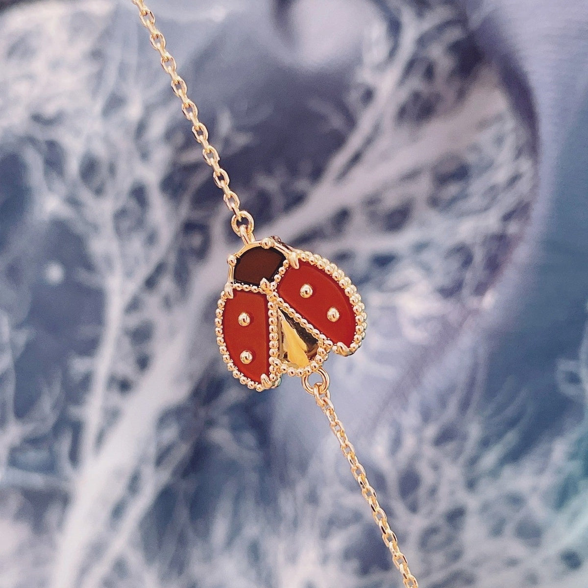 [Elowen jewels ]LUCKY SPRING 1 MOTIF PINK GOLD BRACELET