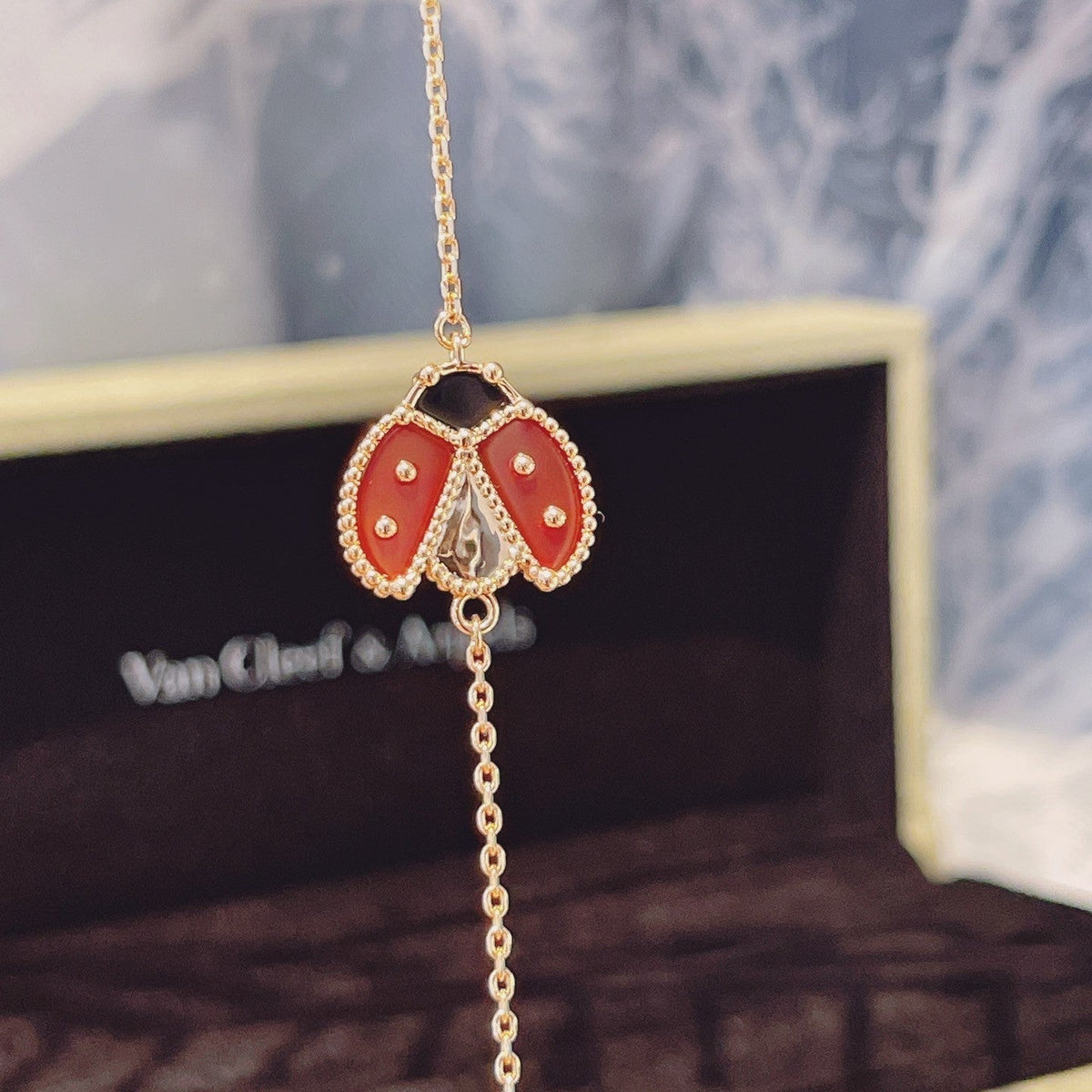 [Elowen jewels ]LUCKY SPRING 1 MOTIF PINK GOLD BRACELET