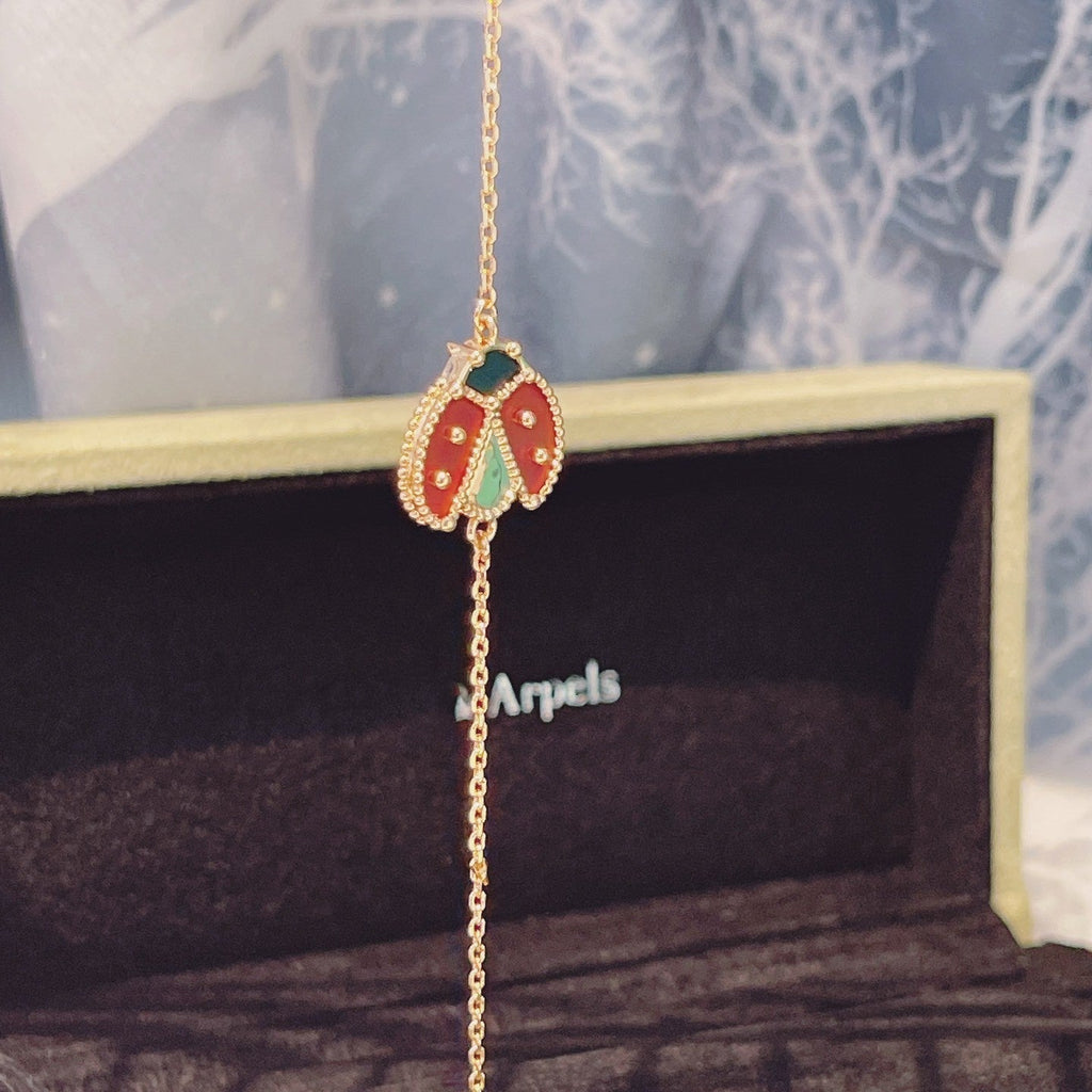 [Elowen jewels ]LUCKY SPRING 1 MOTIF PINK GOLD BRACELET