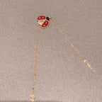[Elowen jewels ]LUCKY SPRING 1 MOTIF PINK GOLD BRACELET