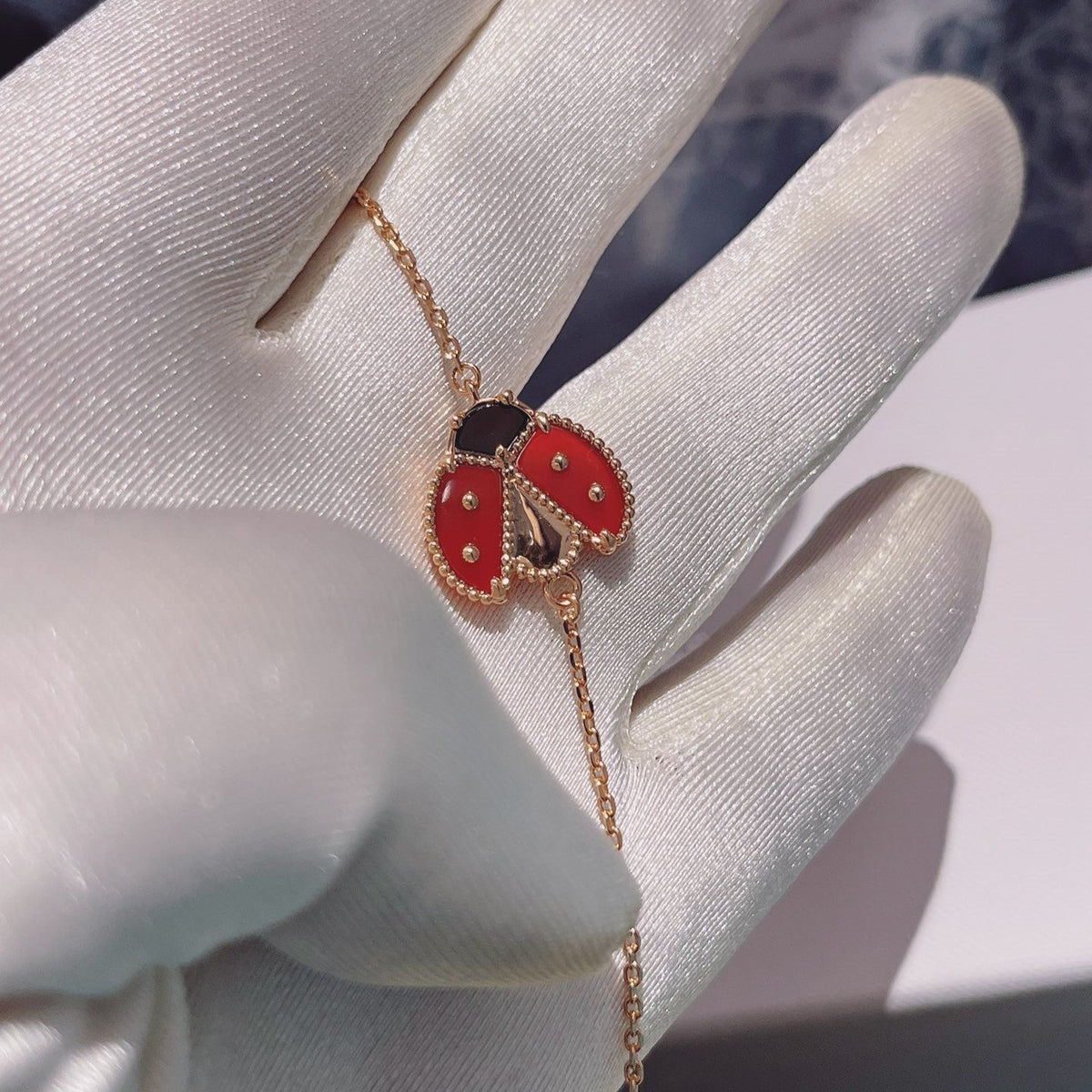 [Elowen jewels ]LUCKY SPRING 1 MOTIF PINK GOLD BRACELET