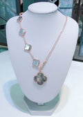 [Elowen jewels ]COMBINED BRACELET 5 MOTIFS AND NECKLACE DARK MOP ROSE GOLD