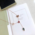 [Elowen jewels ]LUCKY SPRING 4 MOTIFS ROSE GOLD NECKLACE