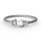 [Elowen jewels ]FORCE LARGE HORSESHOE HALF DIAMOND BRACELET SILVER