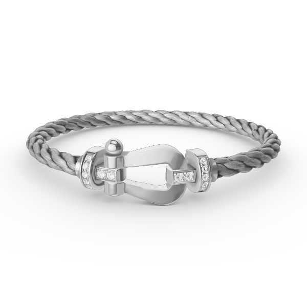 [Elowen jewels ]FORCE LARGE HORSESHOE HALF DIAMOND BRACELET SILVER