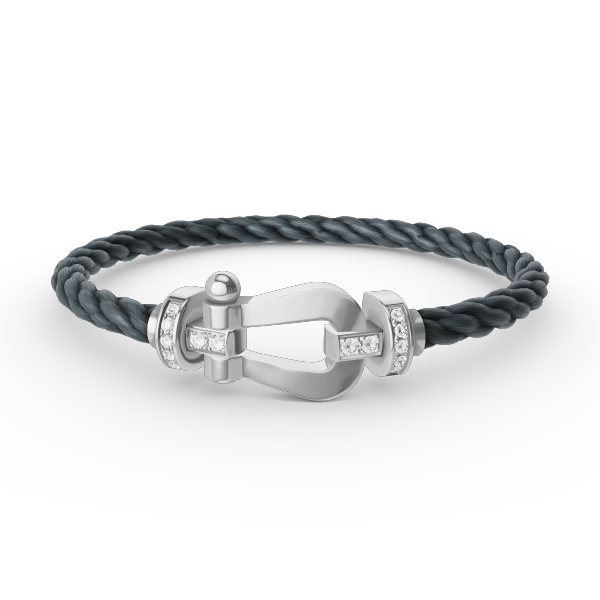 [Elowen jewels ]FORCE LARGE HORSESHOE HALF DIAMOND BRACELET SILVER