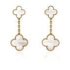[Elowen jewels ]CLOVER 2 MOTIV OHRRINGE WEISSES PERLMUTT