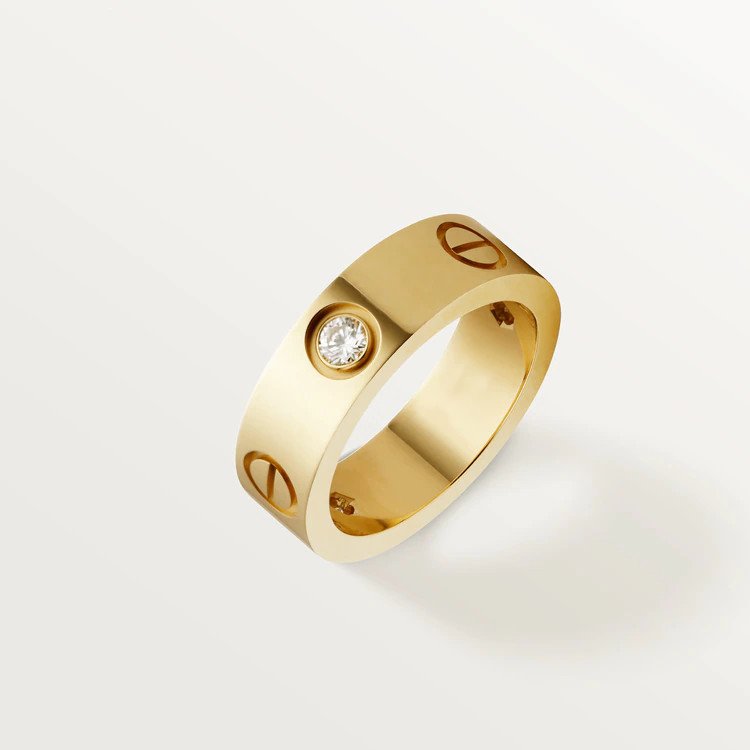 [Elowen jewels ]LOVE RING 5.5MM 3 DIAMONDS PINK GOLD