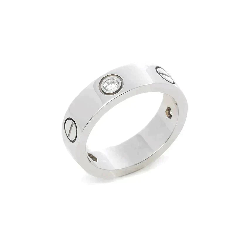 [Elowen jewels ]LOVE RING 5.5MM 3 DIAMONDS SILVER