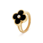 [Elowen jewels ]CLOVER ONYX RING GOLD DIAMOND