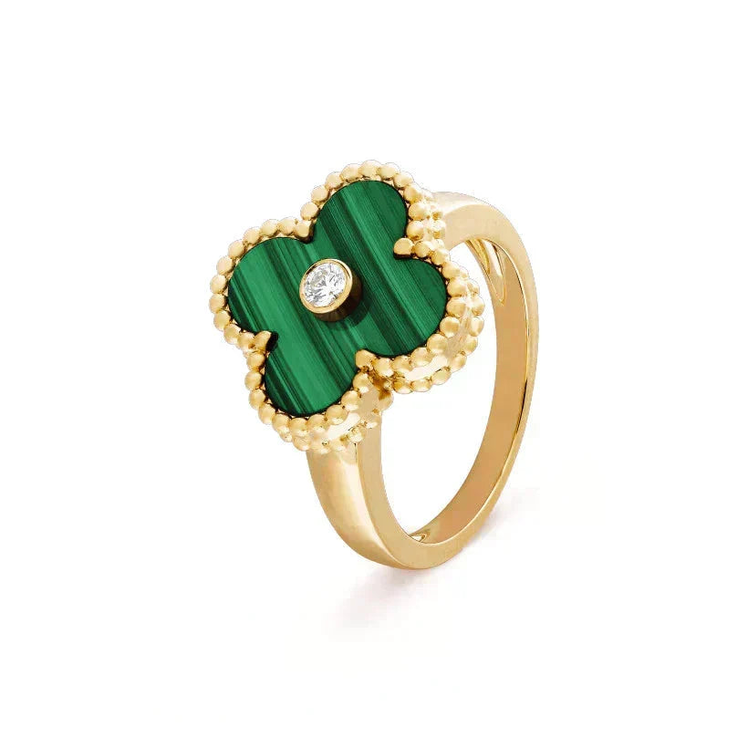 [Elowen jewels ]クローバー マラカイト リング ゴールド ダイヤモンド