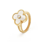[Elowen jewels ]CLOVER ROSÉ-PERLMUTT-RING GOLD DIAMANT